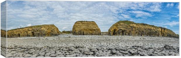 Rhoose Point Panorama Canvas Print by Steve Purnell