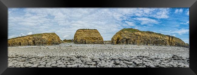 Rhoose Point Panorama Framed Print by Steve Purnell