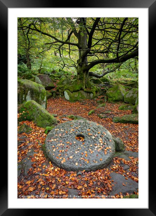 Autumn Peak District Millstone Framed Mounted Print by Andy McGarry