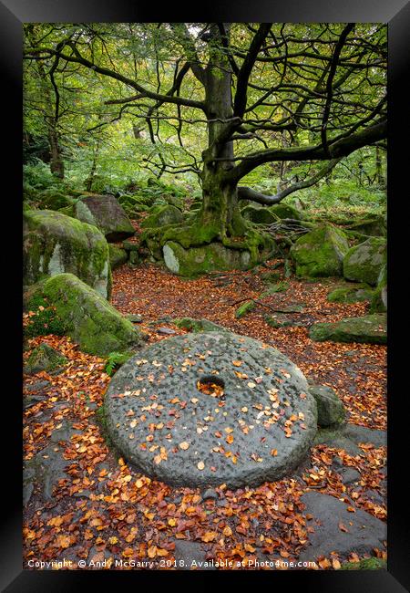 Autumn Peak District Millstone Framed Print by Andy McGarry