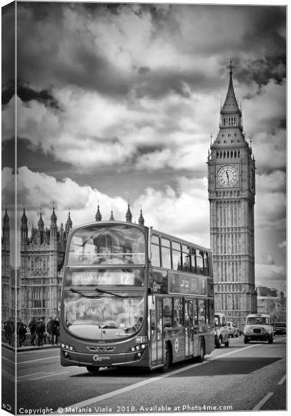 LONDON Houses of Parliament and traffic Canvas Print by Melanie Viola