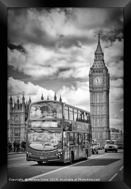 LONDON Houses of Parliament and traffic Framed Print by Melanie Viola