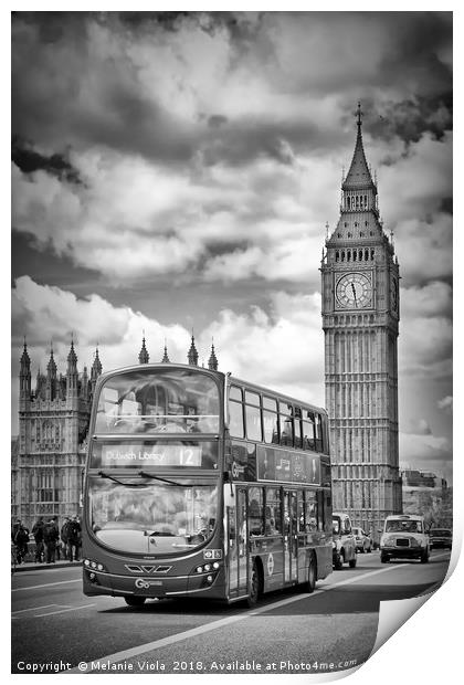 LONDON Houses of Parliament and traffic Print by Melanie Viola