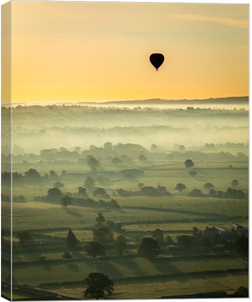 Hot Air Balloon at Sunrise Canvas Print by Sebastien Greber