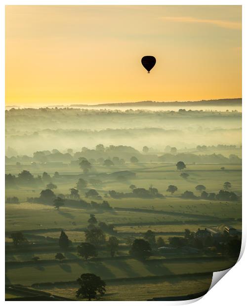 Hot Air Balloon at Sunrise Print by Sebastien Greber