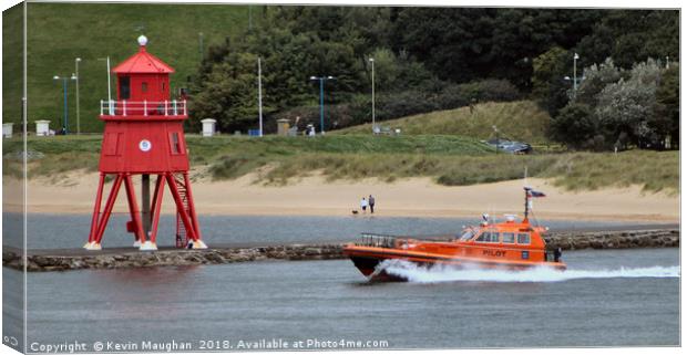 Pilot Boat At Tynemouth Canvas Print by Kevin Maughan