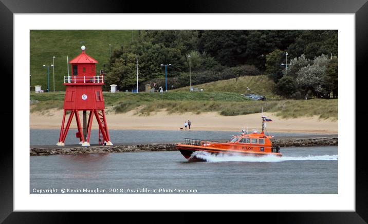 Pilot Boat At Tynemouth Framed Mounted Print by Kevin Maughan