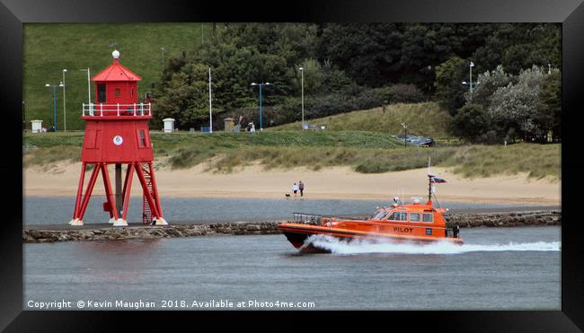 Pilot Boat At Tynemouth Framed Print by Kevin Maughan