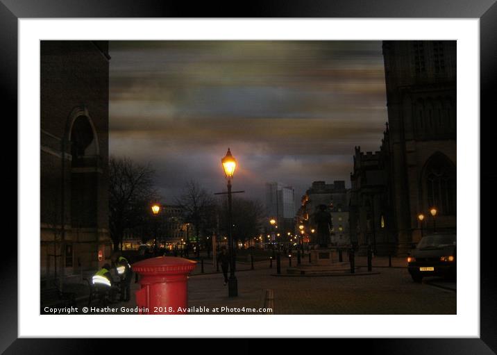 Night Time Bristol. Framed Mounted Print by Heather Goodwin