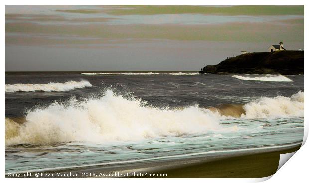 Waves Crashing In Print by Kevin Maughan