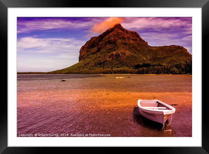 Tranquil Le Morne Brabant: Mauritius' Gem Framed Mounted Print by Gilbert Hurree