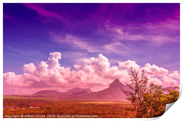 Mauritius' Mountain Range Panorama Print by Gilbert Hurree