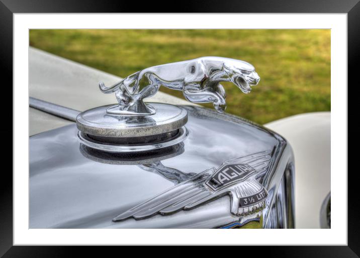 Jaguar Car Classic Car Framed Mounted Print by David Pyatt