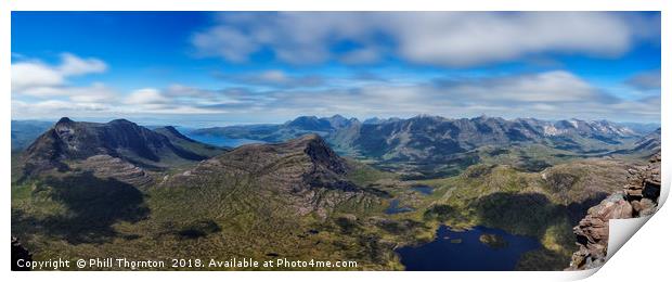 View from the summit of Maol Chean-dearg Print by Phill Thornton