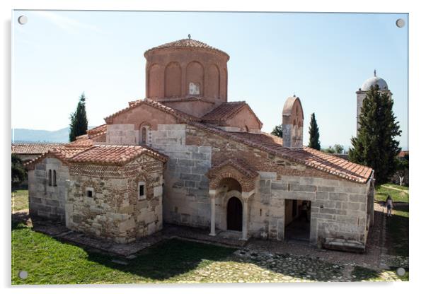 Saint Mary Church, Ardenica Monastery, Albania Acrylic by Hazel Wright