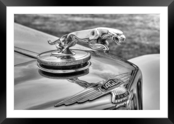 Jaguar Classic Car Framed Mounted Print by David Pyatt