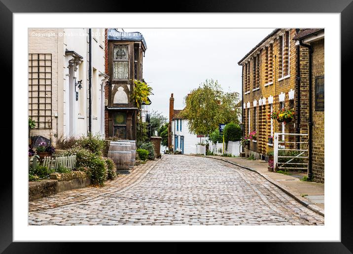 Upnor Village Cobbled High Street Framed Mounted Print by Robin Lee