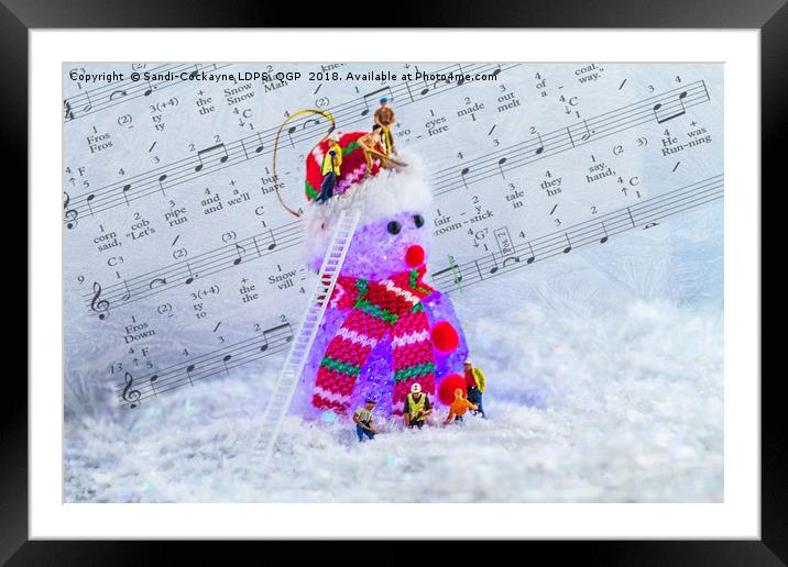 Frosty The Snowman -  Purple Framed Mounted Print by Sandi-Cockayne ADPS