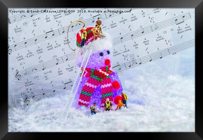 Frosty The Snowman -  Purple Framed Print by Sandi-Cockayne ADPS