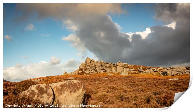 Over Owler Tor Print by Andy McGarry
