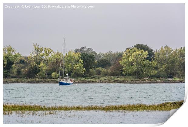 At Anchor on the River Medway Print by Robin Lee