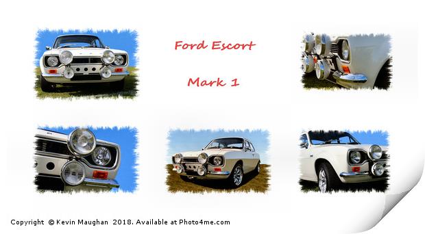 Ford Escort Mark 1  Print by Kevin Maughan