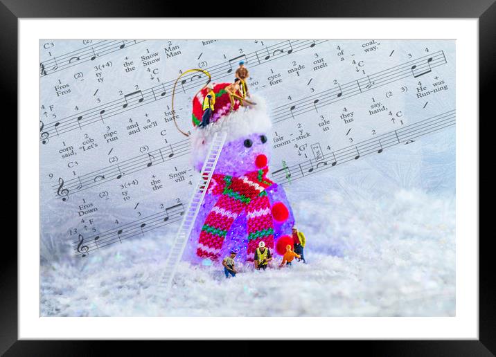 Frosty The Snowman Purple Framed Mounted Print by Steve Purnell