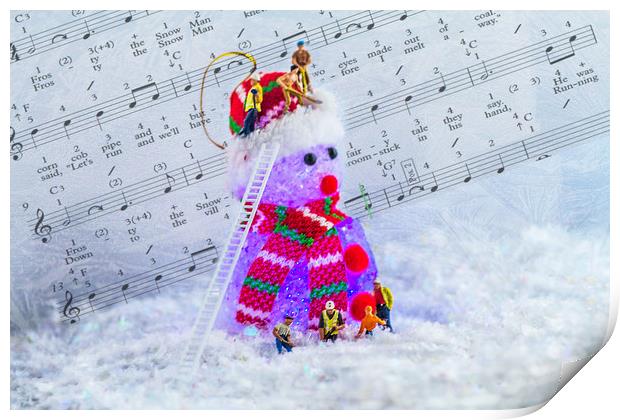 Frosty The Snowman Purple Print by Steve Purnell