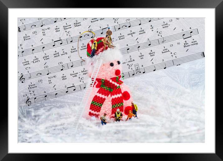 Frosty The Snowman Red Framed Mounted Print by Steve Purnell