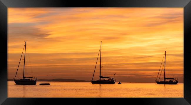 Isle of Wight Sunset Framed Print by Graham Custance