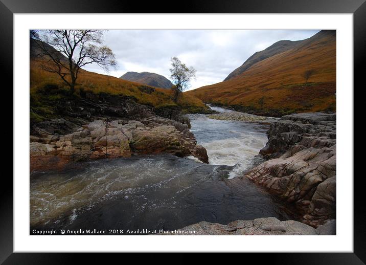 The river at Glen  Etive Framed Mounted Print by Angela Wallace