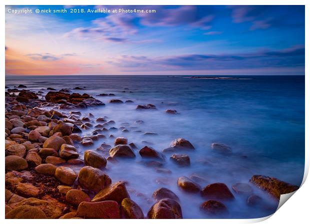 sunset at sennen cove Print by nick smith