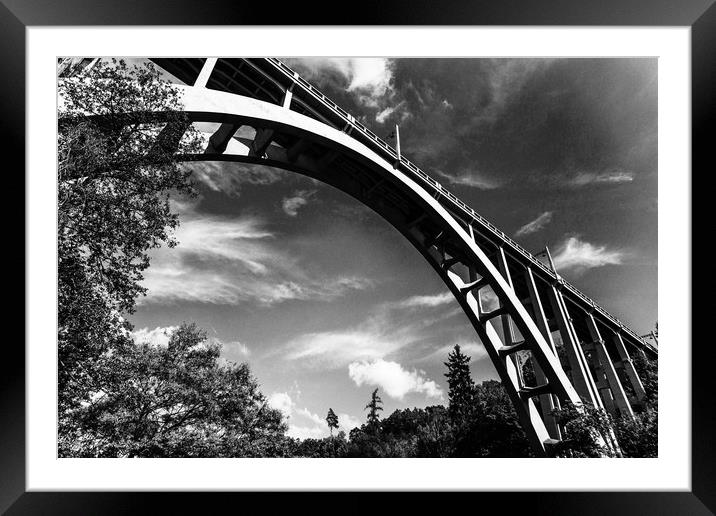 Bridge called "Duha" - Bechyne. Czech Republic Framed Mounted Print by Sergey Fedoskin