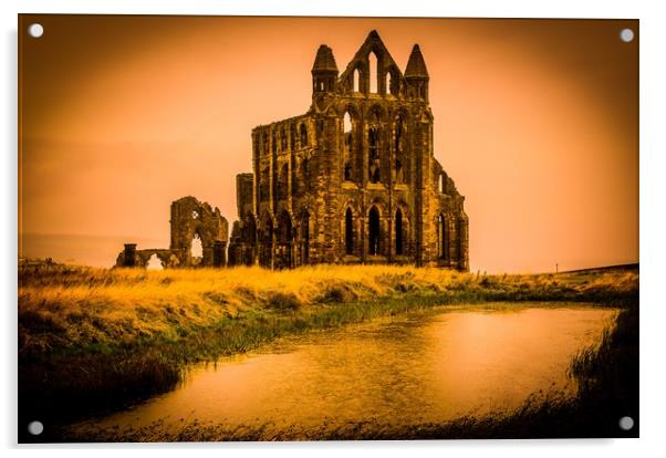 Whitby Abbey Acrylic by Mike Lanning