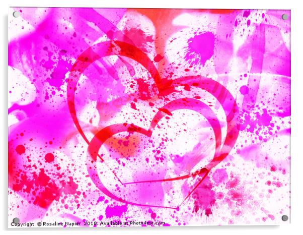Love pink Acrylic by Rosaline Napier
