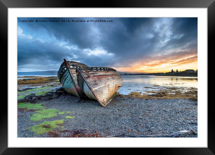 Stormy Sunrise at Salen on the Isle of Mull Framed Mounted Print by Helen Hotson