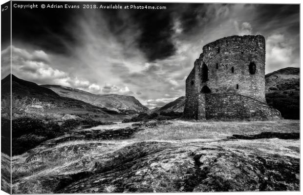 Dolbadarn Castle Canvas Print by Adrian Evans