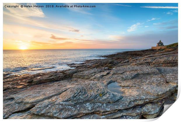 Sunrise at Howick in Northumberland Print by Helen Hotson