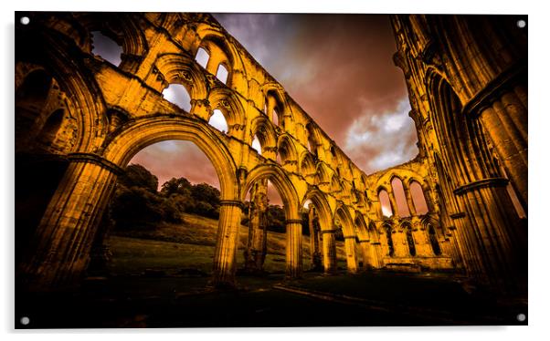 Rievaulx Abbey Acrylic by Mike Lanning