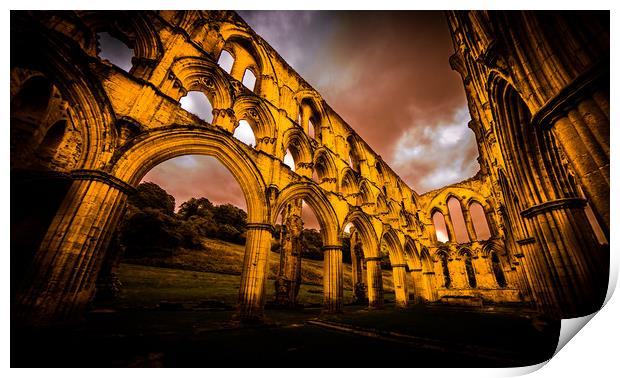 Rievaulx Abbey Print by Mike Lanning