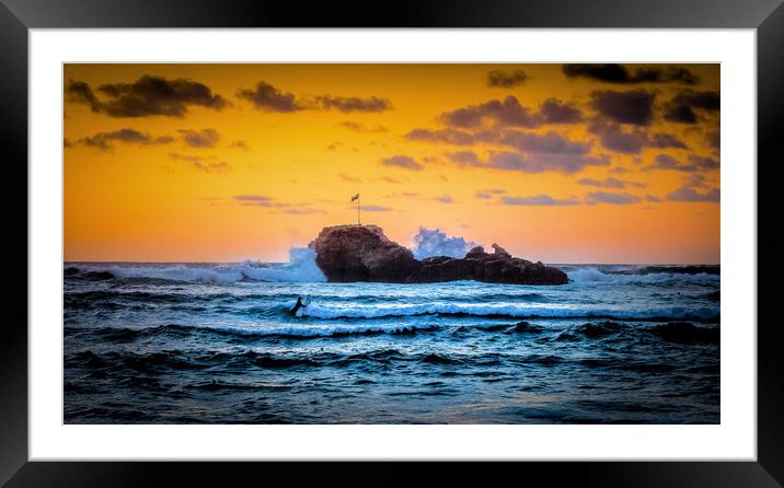 High Tide Surf Framed Mounted Print by Mike Lanning