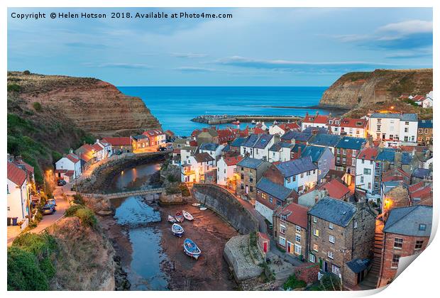 Staithes in Yorkshire Print by Helen Hotson