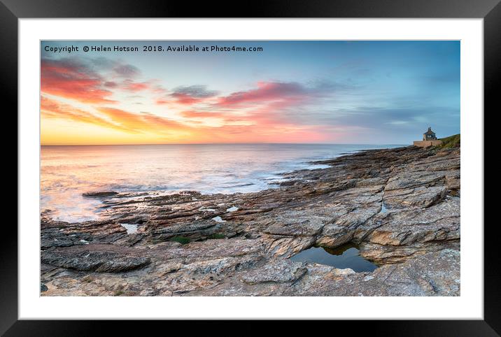 The Bathing House at Howick in Northumberland Framed Mounted Print by Helen Hotson