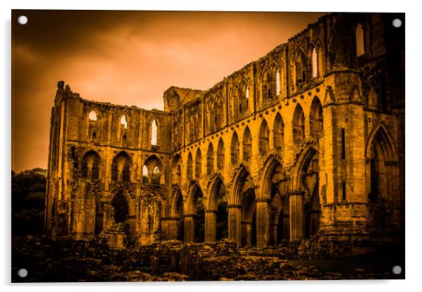 Rievaulx Abbey Acrylic by Mike Lanning