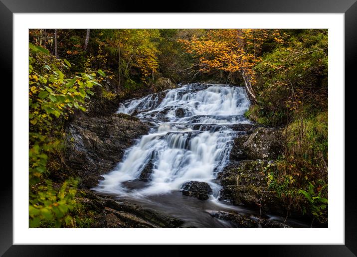 The river above Plodda Falls Framed Mounted Print by George Robertson