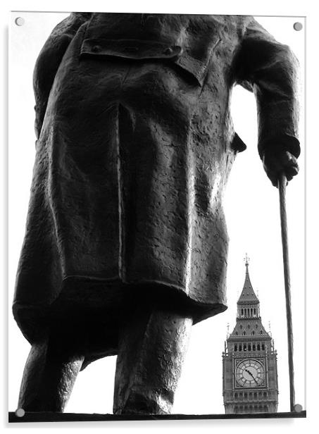 Churchill & Big Ben Acrylic by Jonathan Pankhurst