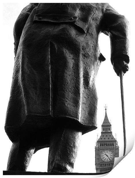 Churchill & Big Ben Print by Jonathan Pankhurst