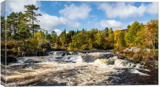 Autumn at the waterfalls on the River Affric Canvas Print by George Robertson