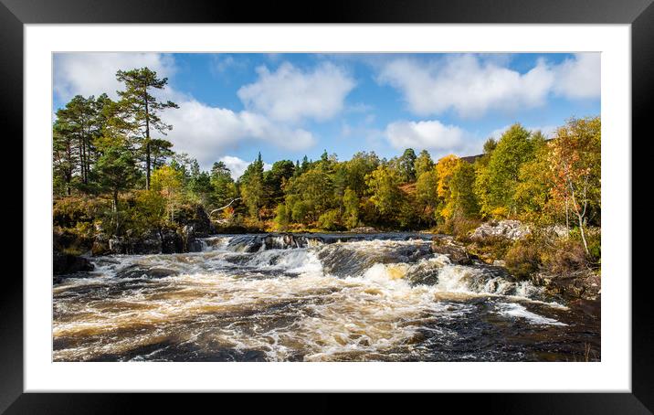 Autumn at the waterfalls on the River Affric Framed Mounted Print by George Robertson