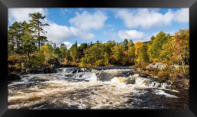 Autumn at the waterfalls on the River Affric Framed Print by George Robertson